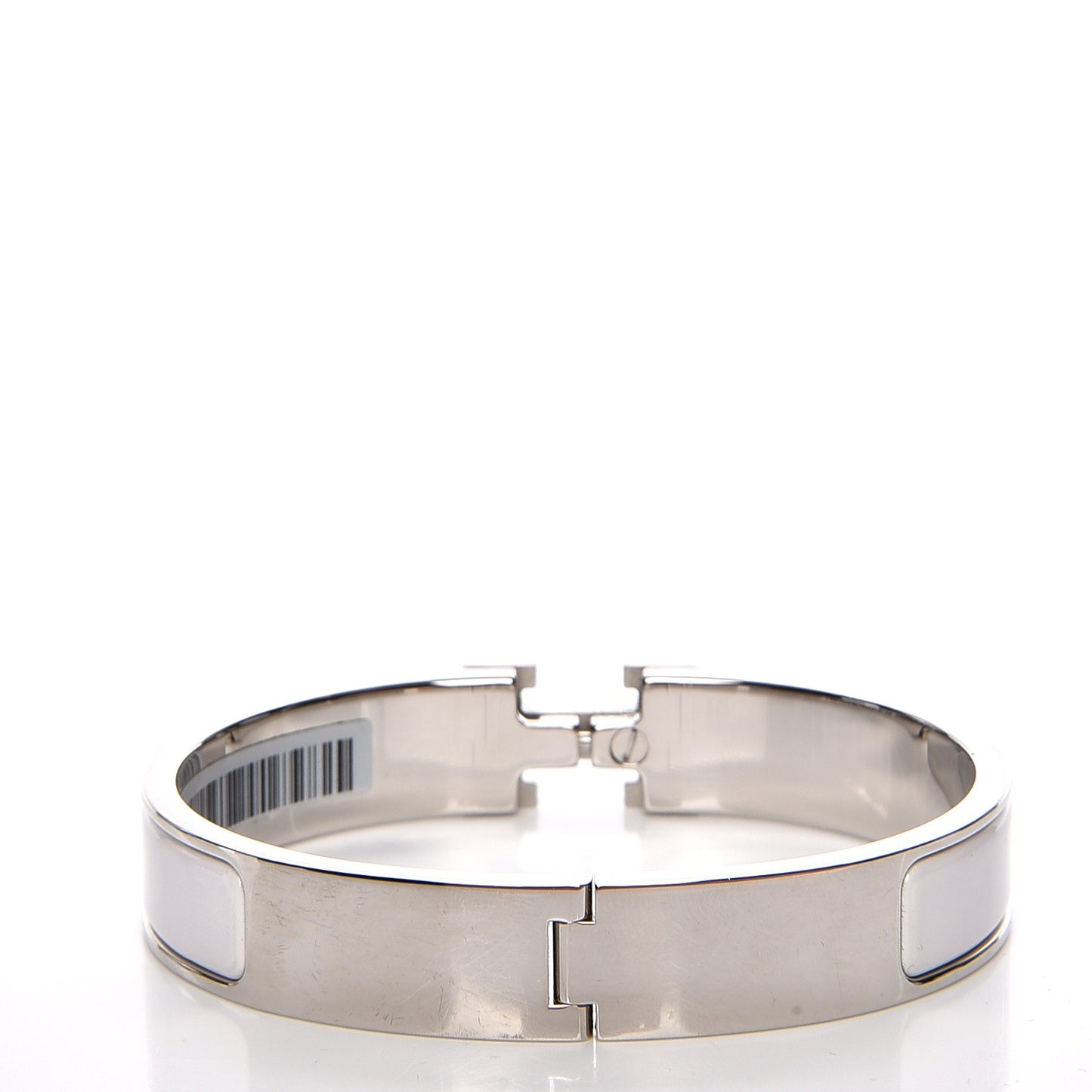 Enamel Narrow Clic Clac H Bracelet GM White