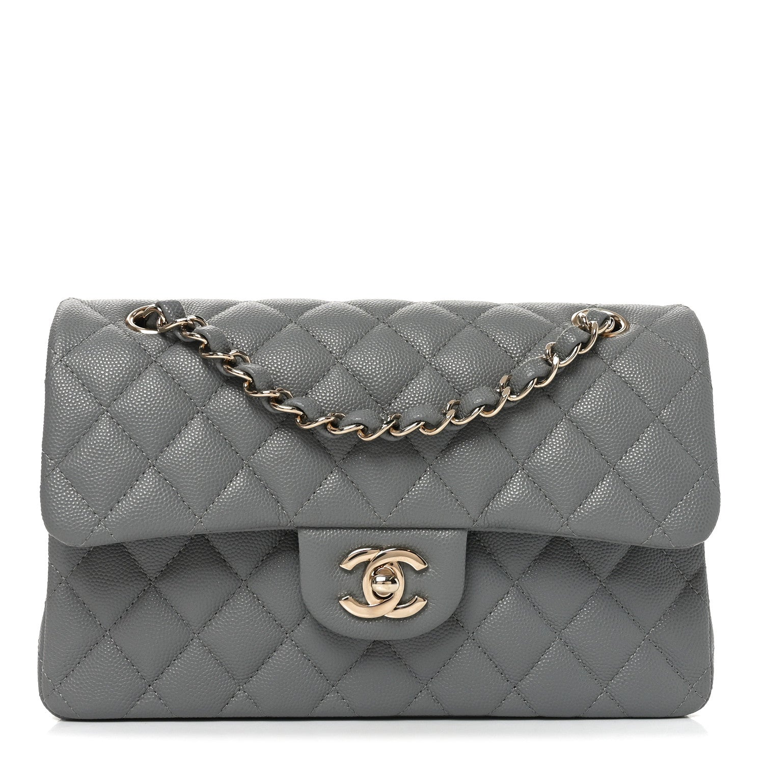 Chanel Caviar Quilted Small Double Flap Grey 1 of 11