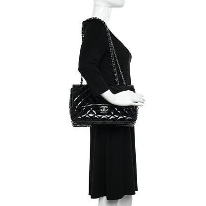 Chanel Patent Quilted Jumbo Single Flap Black 2 of 10