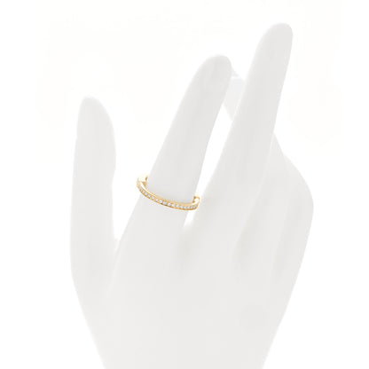 Tiffany 18K Yellow Gold Diamond Lock Ring 57 8 2 of 4