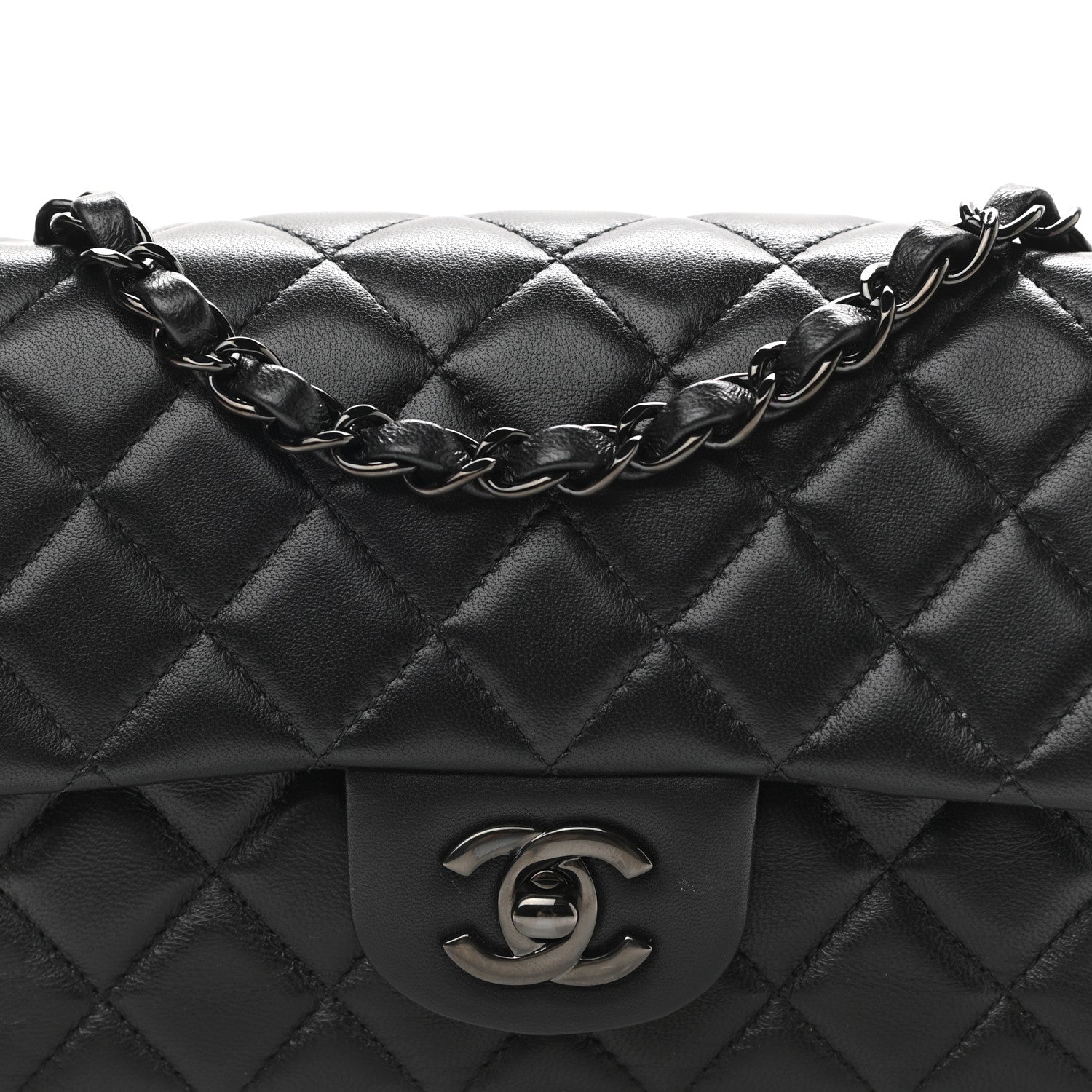 Chanel Lambskin Quilted Mini Rectangular Flap So Black 8 of 10