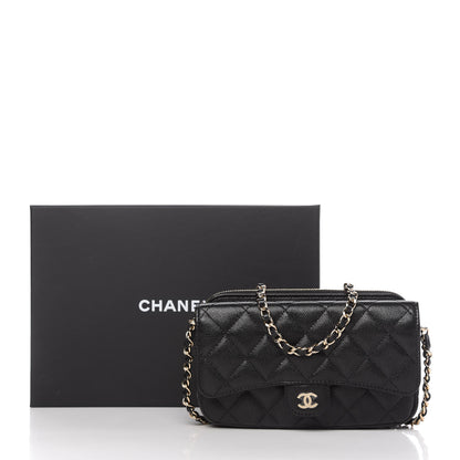 Chanel Caviar Quilted Flap Phone Holder With Chain Black 12 of 12
