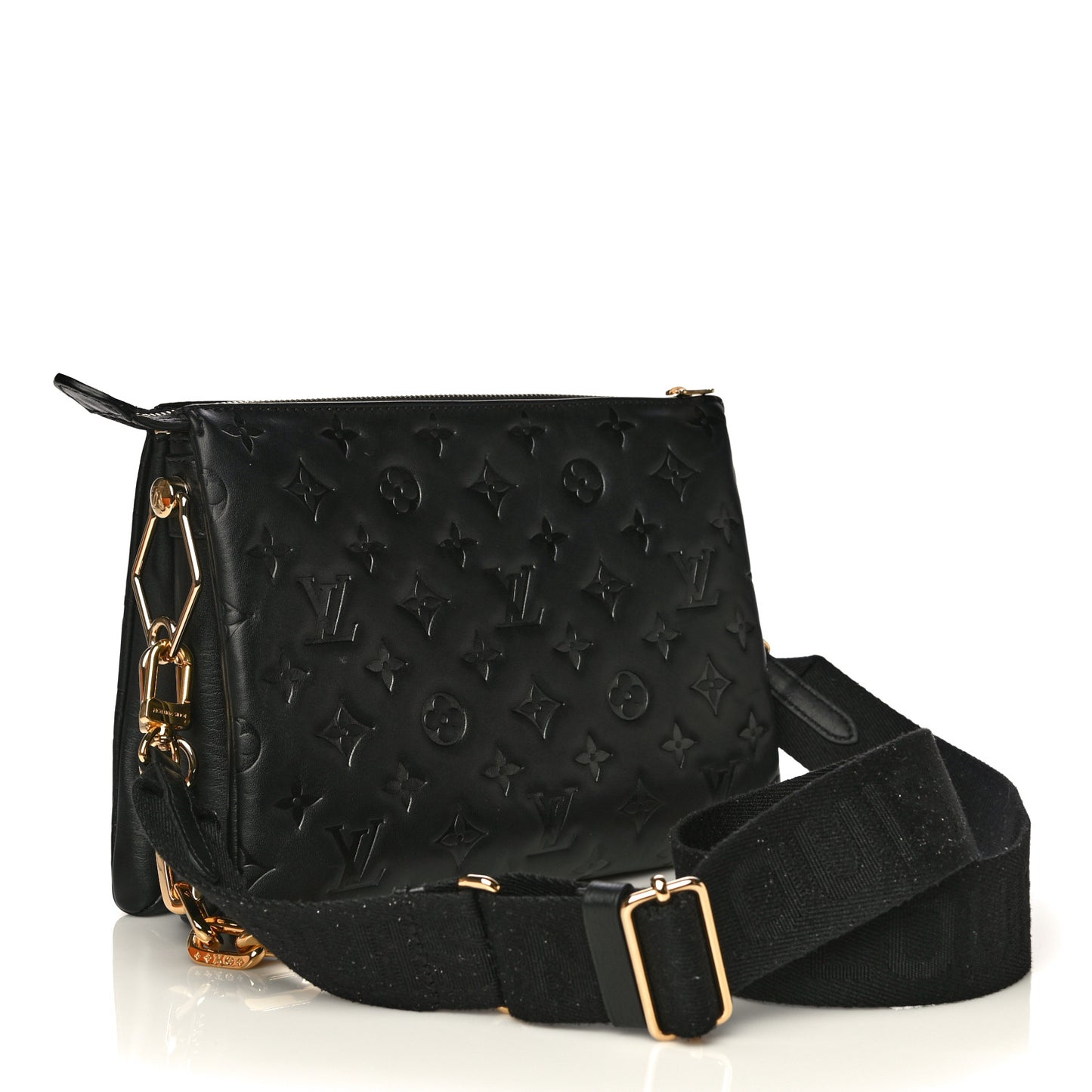 Lambskin Embossed Monogram Coussin PM Black