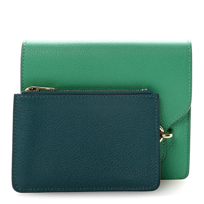 Hermes Evercolor Bi-Color Roulis Slim Wallet Menthe Vert Bosphore 3 of 8