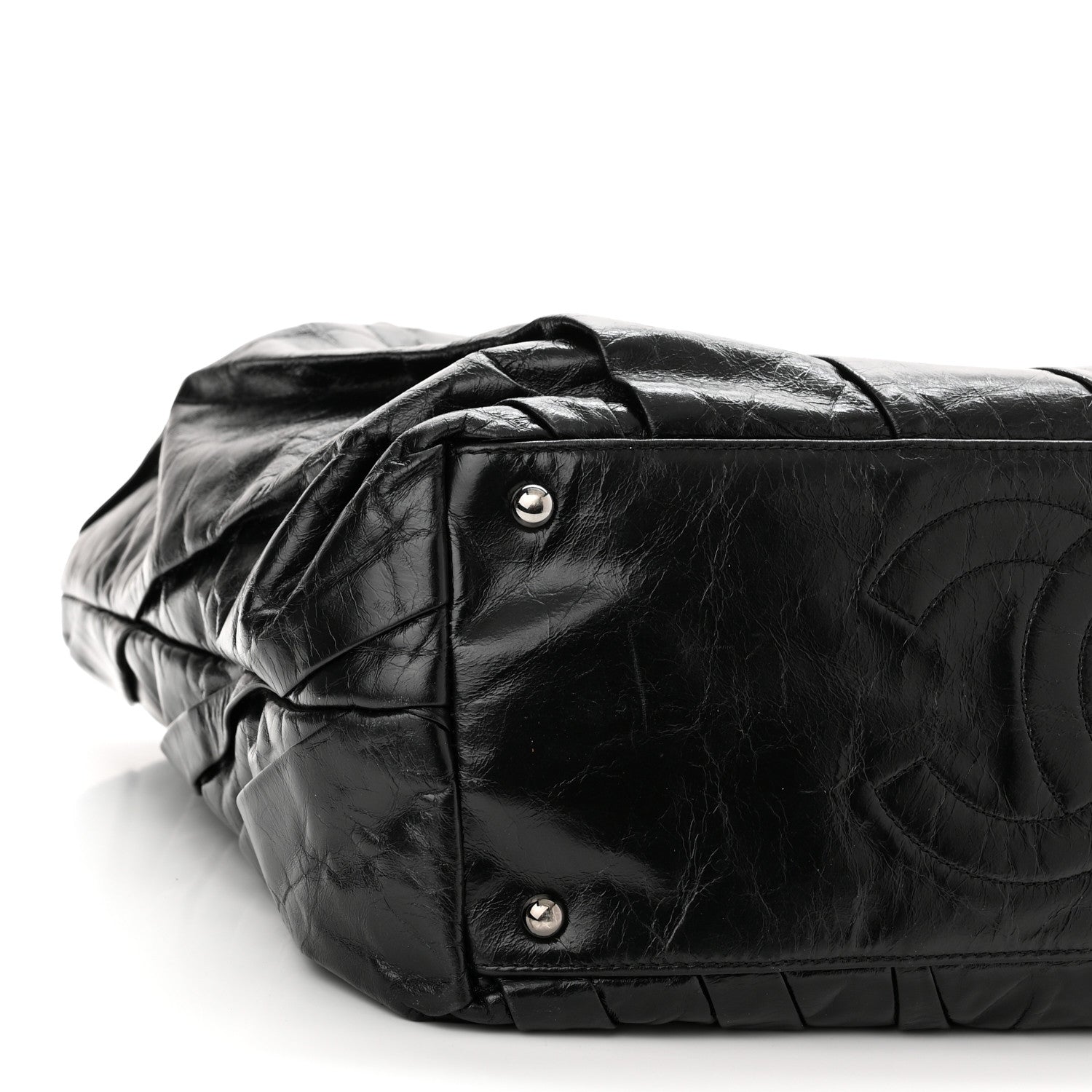 Chanel Glazed Calfskin Large Twisted Tote Black 9 of 10