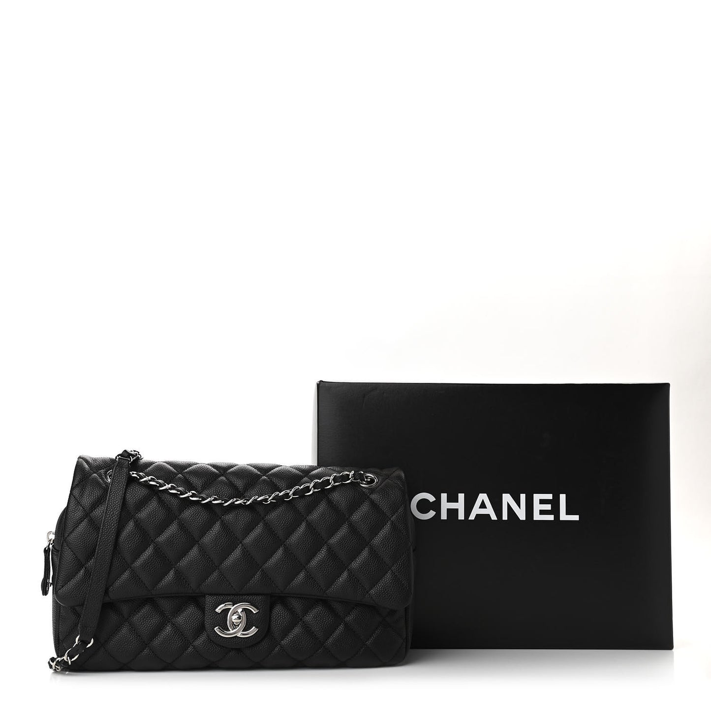 Caviar Quilted Jumbo Easy Flap Black