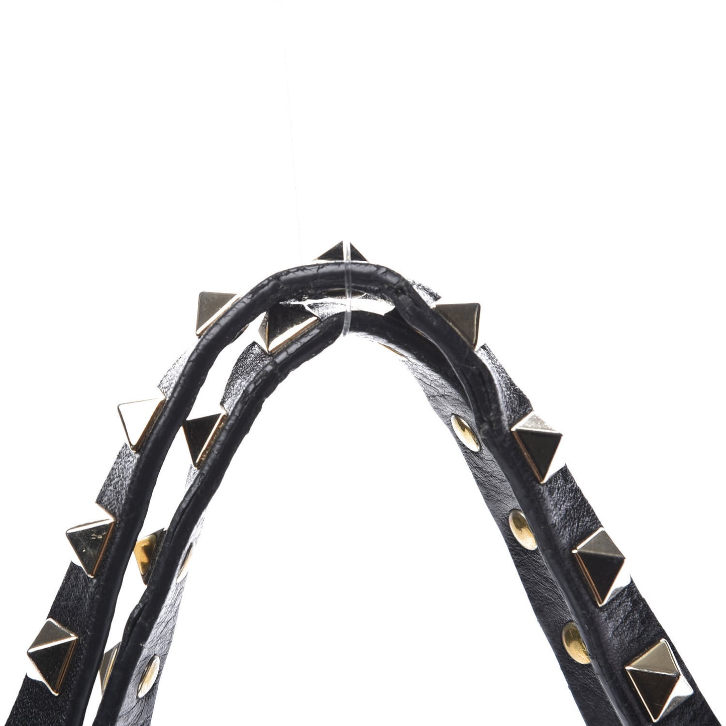 Textured Calfskin Medium Rockstud Tote Black