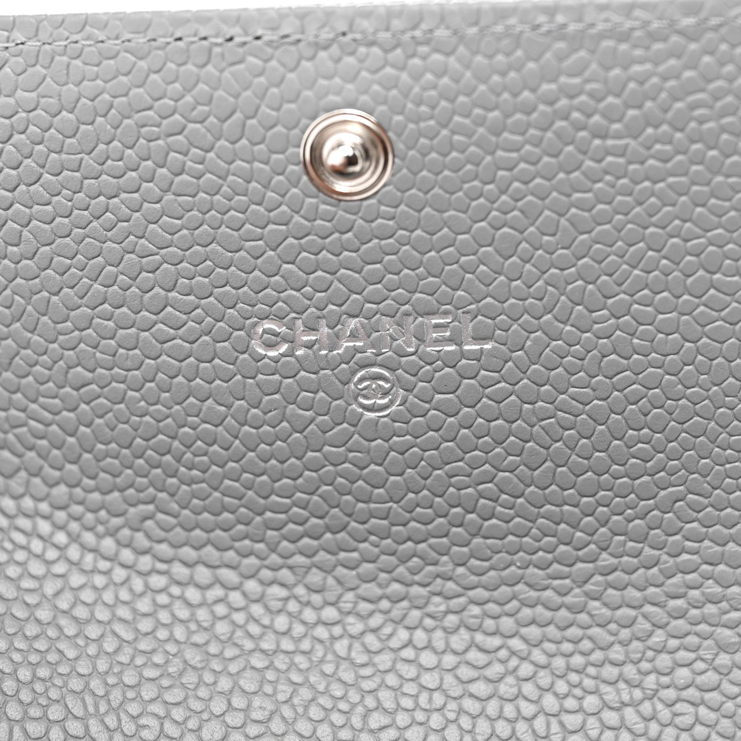 Chanel Caviar Chevron Quilted Boy Card Holder Wallet Grey 6 of 11