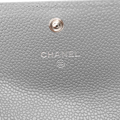 Chanel Caviar Chevron Quilted Boy Card Holder Wallet Grey 6 of 11