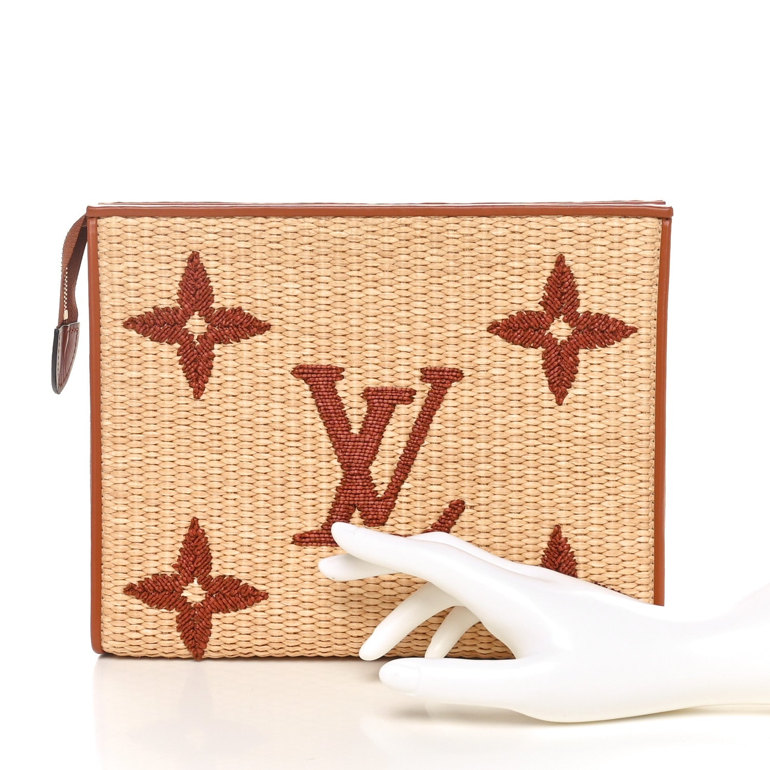 Louis Vuitton Raffia Monogram Giant Toiletry Pouch 26 Tan 2 of 10