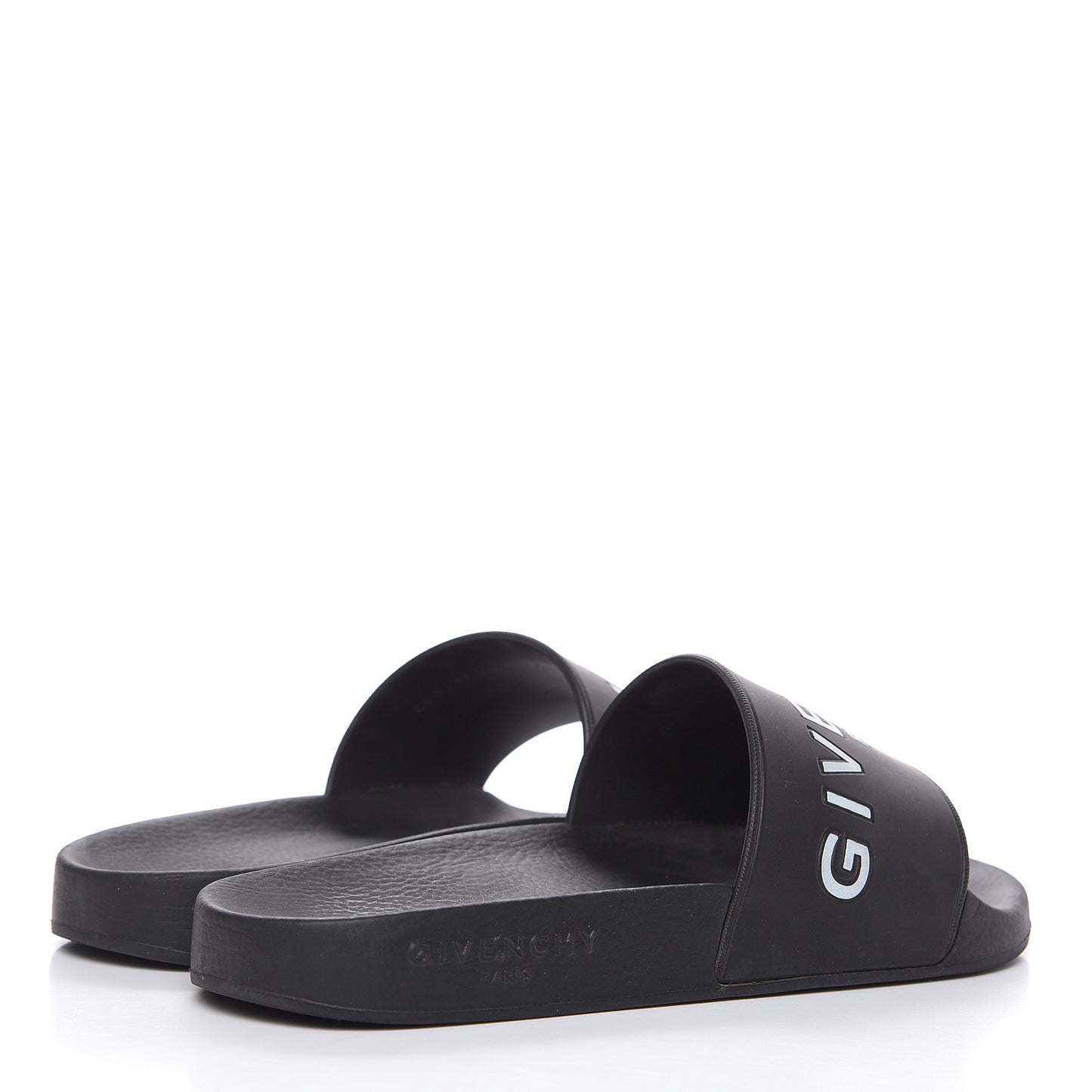 Rubber Logo Womens Pool Slide Sandals 36 Black