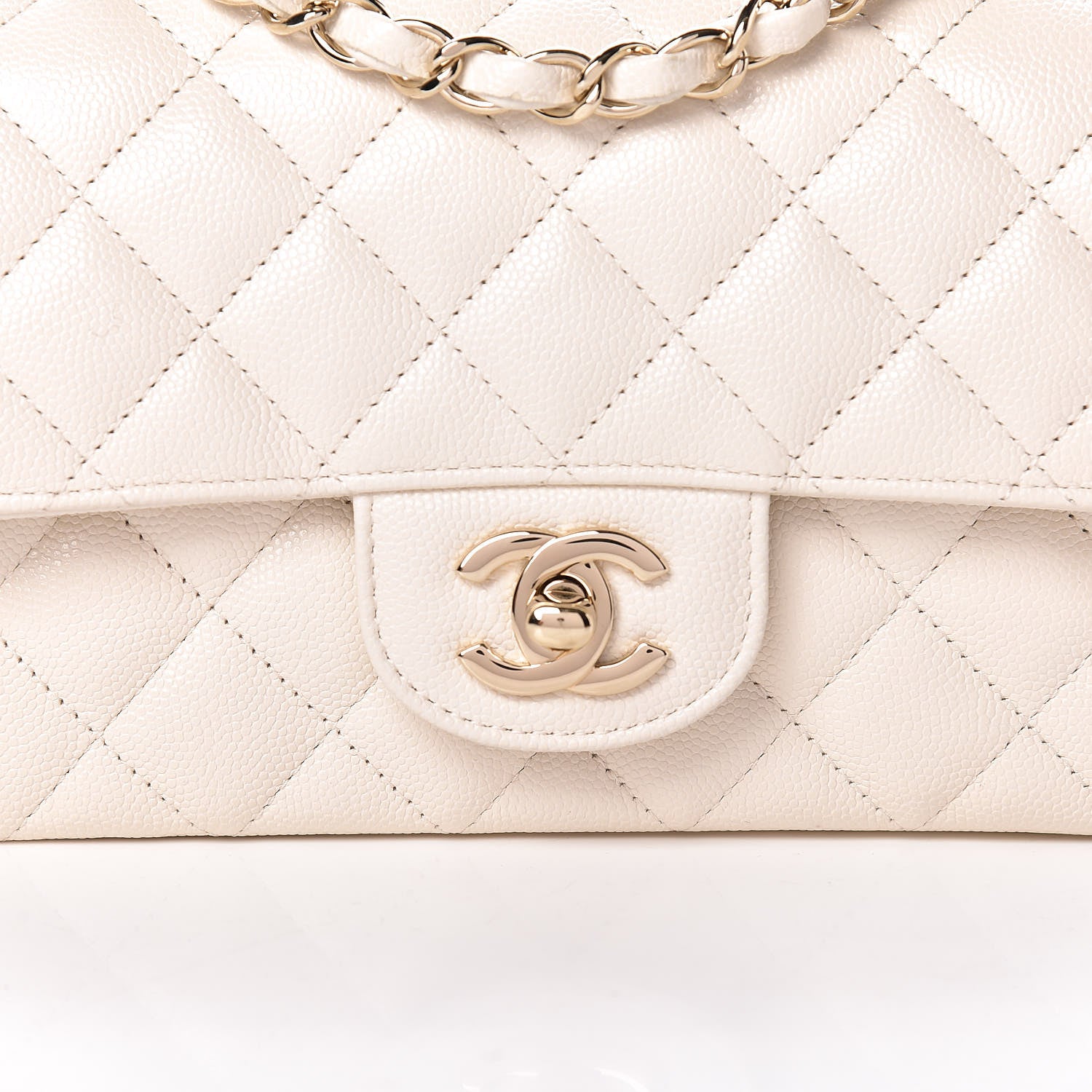 Chanel Caviar Quilted Mini Rectangular Flap White 10 of 10