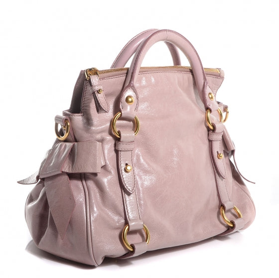 Miu Miu Vitello Lux Mini Bow Bag Mughetto 80531 – FASHIONPHILE