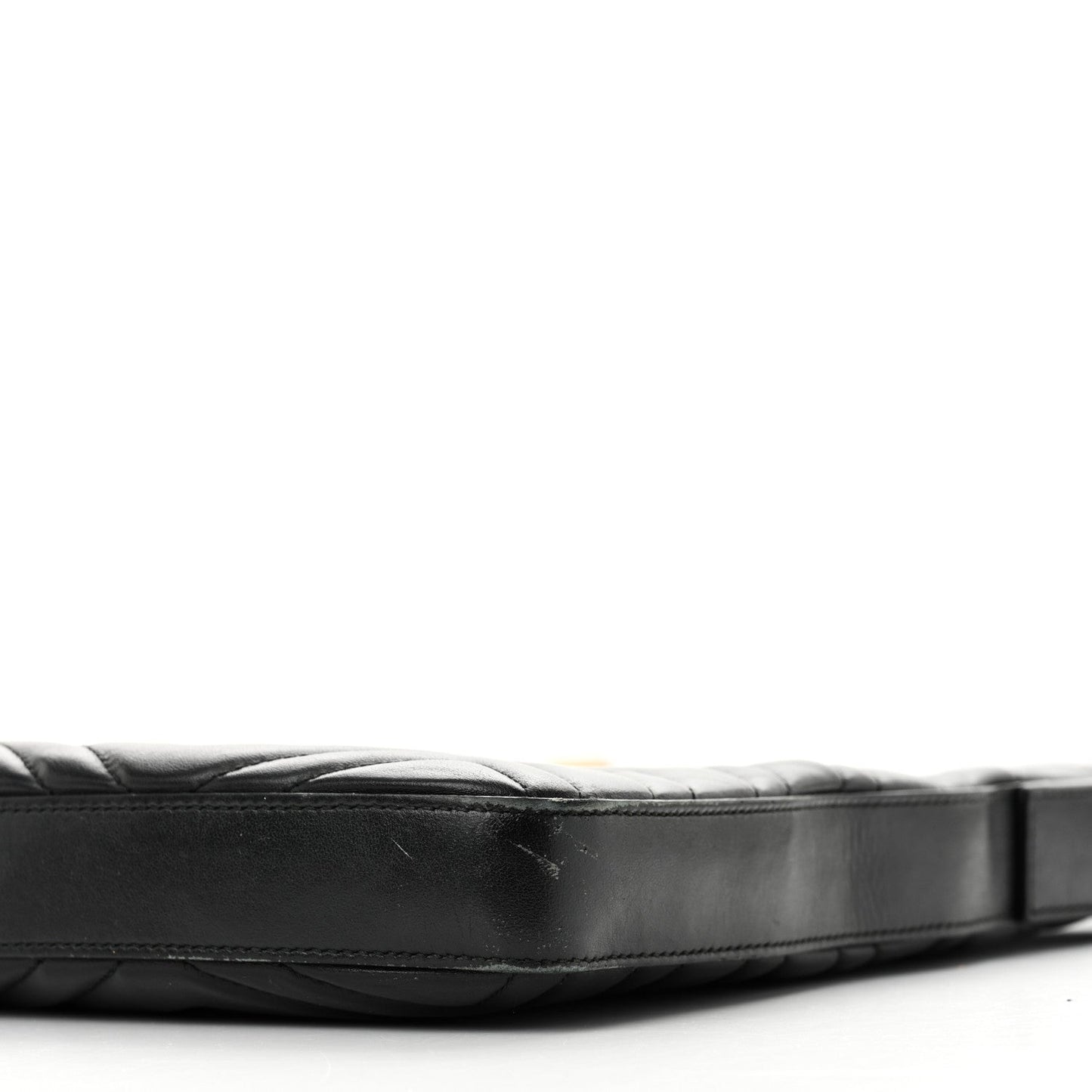 Calfskin Matelasse GG Marmont Flat Messenger Bag Black