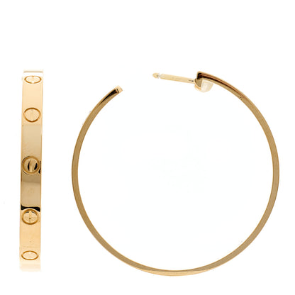 Cartier 18K Yellow Gold Large LOVE Hoop Earrings 1 of 6
