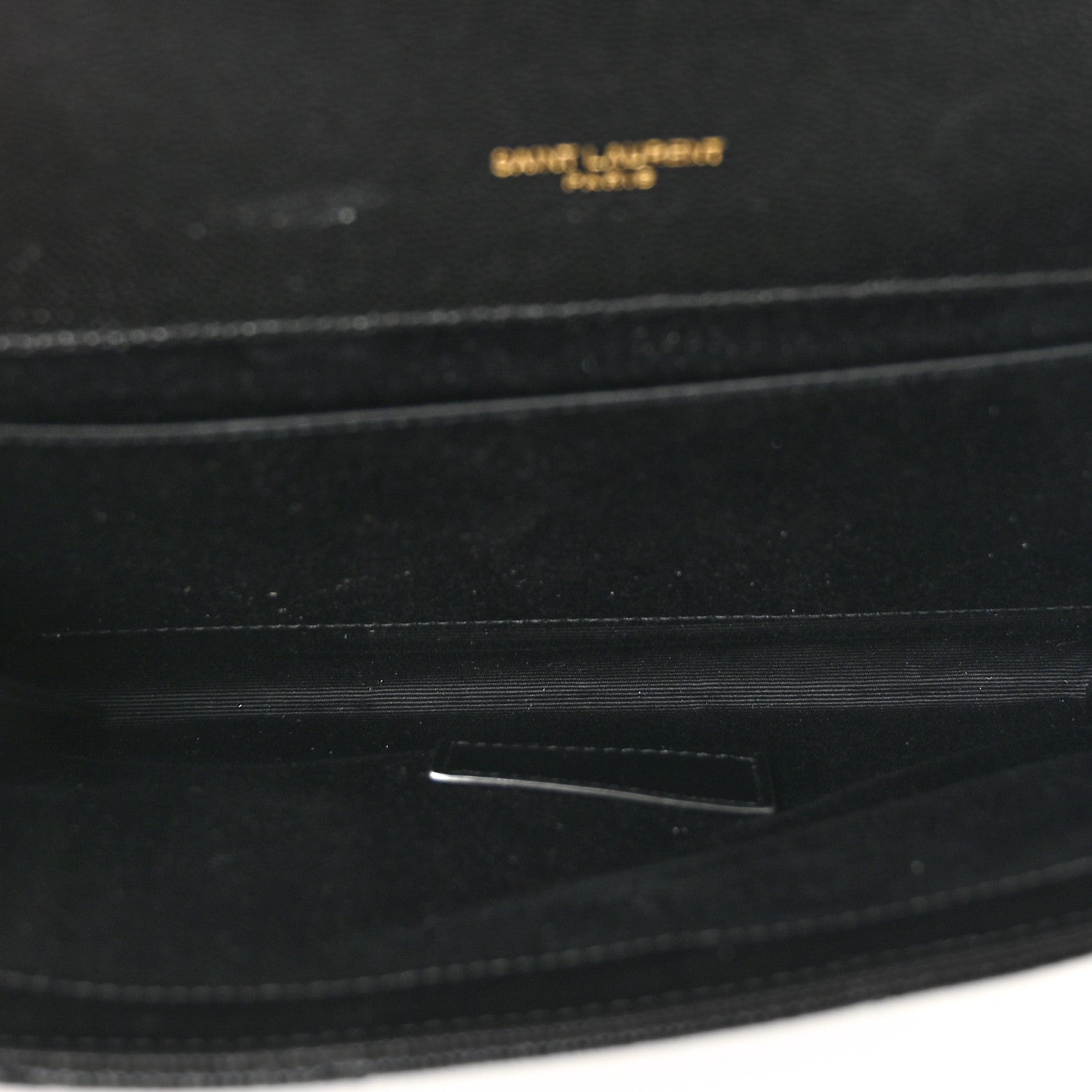 Saint Laurent Grain De Poudre Matelasse Chevron Monogram Envelope Clutch Black 6 of 8