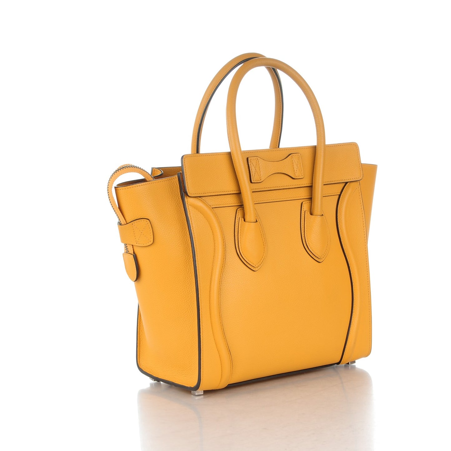 Drummed Calfskin Micro Luggage Ocre
