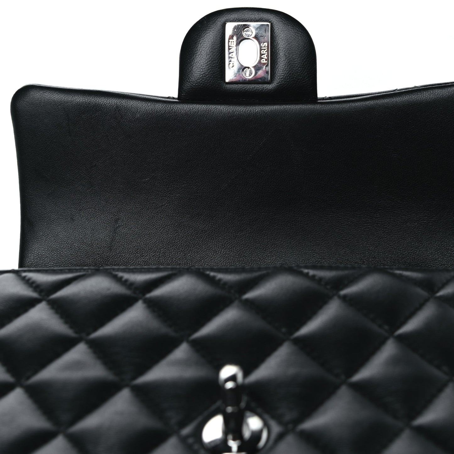 Lambskin Quilted Mini Rectangular Flap Black