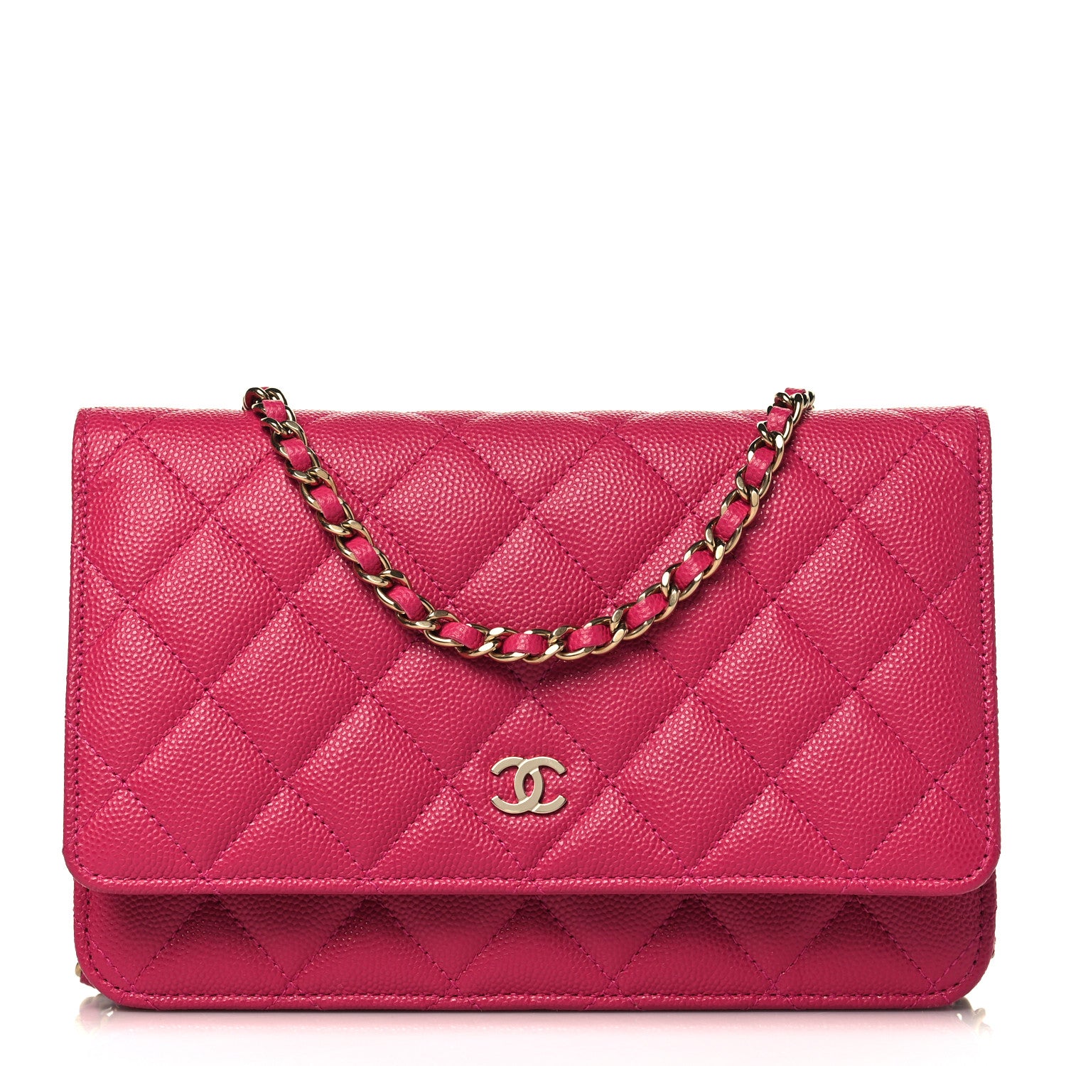 Chanel Caviar Quilted Wallet On Chain WOC Fuchsia 1 of 10