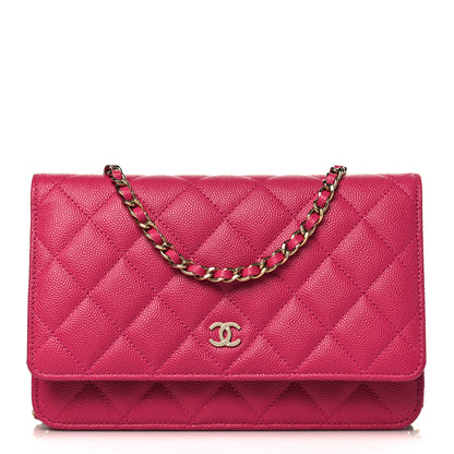 Chanel Caviar Quilted Wallet On Chain WOC Fuchsia 1 of 10