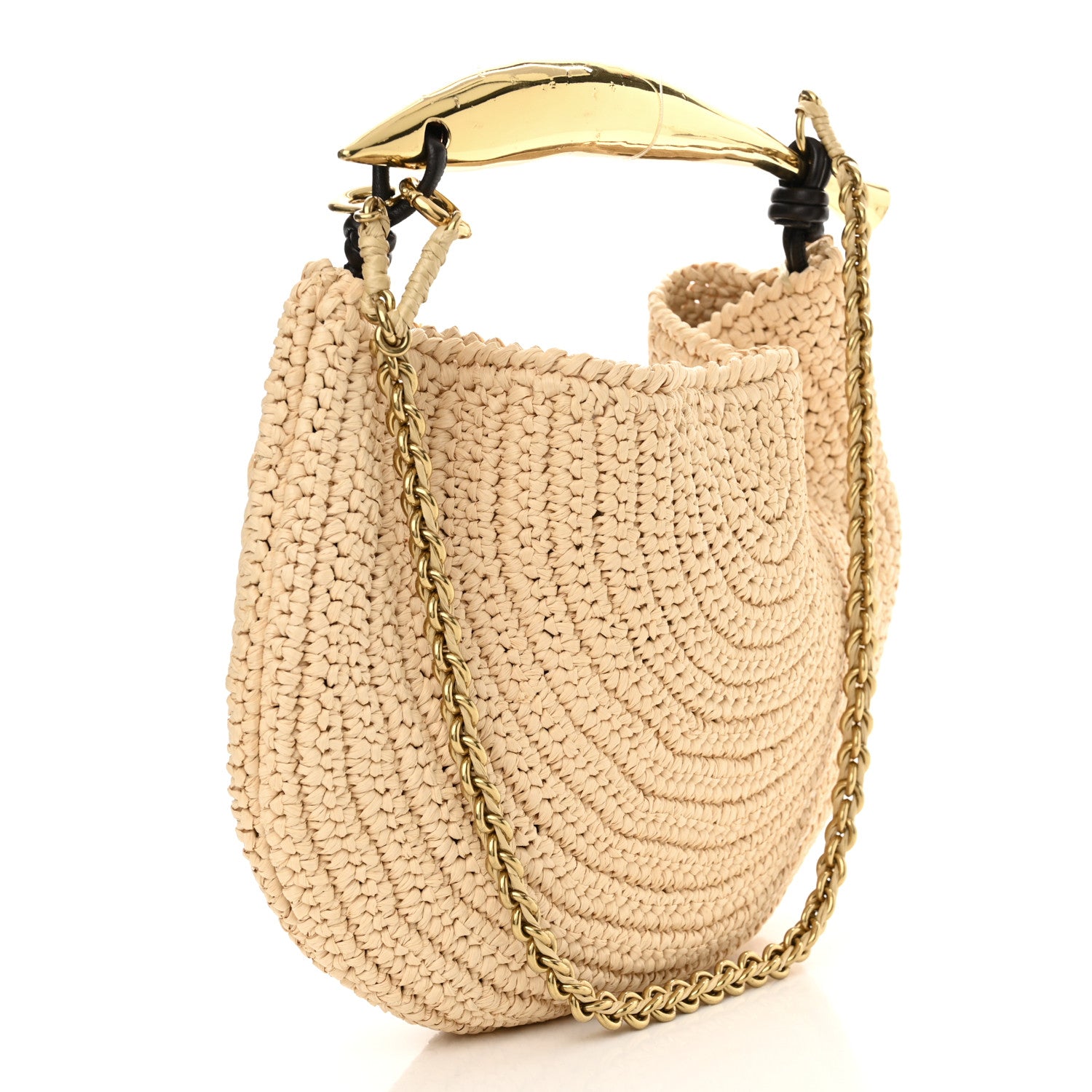 Bottega Veneta Raffia Crochet Sardine With Chain Bag Natural Fondant 3 of 12