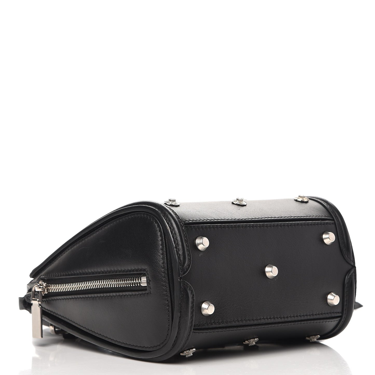Calfskin Pearl Embellished Mini Heroine Black