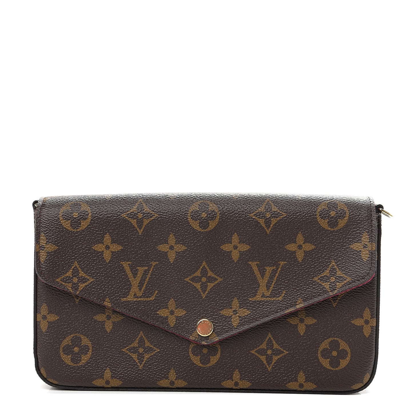 Monogram Pochette Felicie Chain Wallet Fuchsia