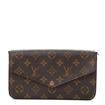 Louis Vuitton Monogram Pochette Felicie Chain Wallet Fuchsia 1 of 5