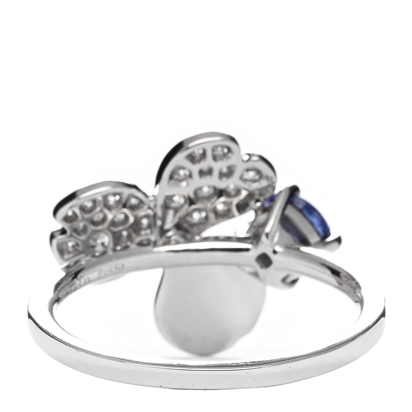 Platinum Diamond Tanzanite Paper Flowers Ring 56 7.5