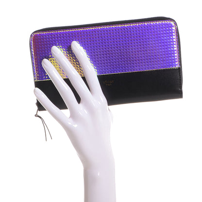 Celine Leather Hologram Holographic Zip Continental Wallet 2 of 9