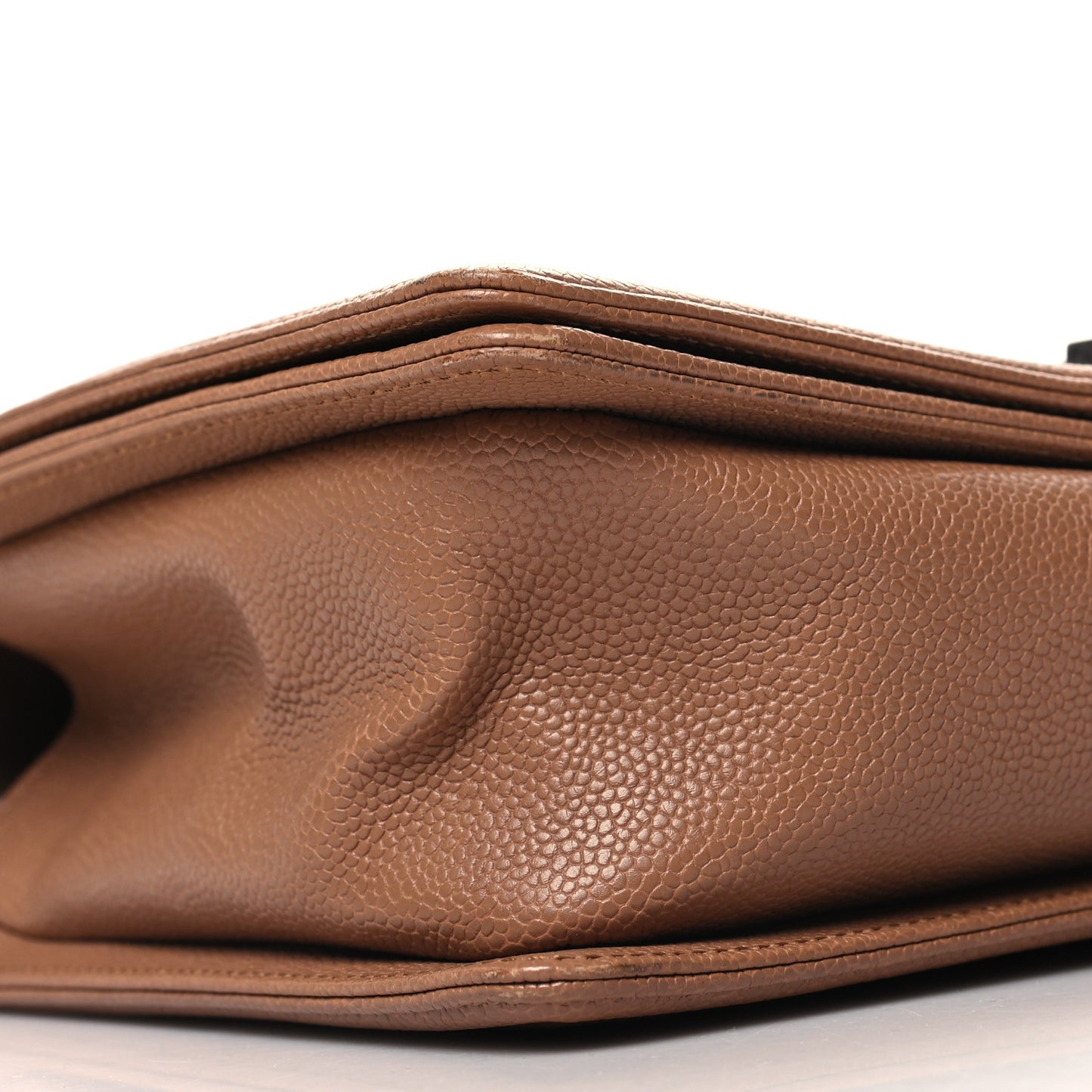 Caviar Quilted New Medium Boy Flap Light Brown
