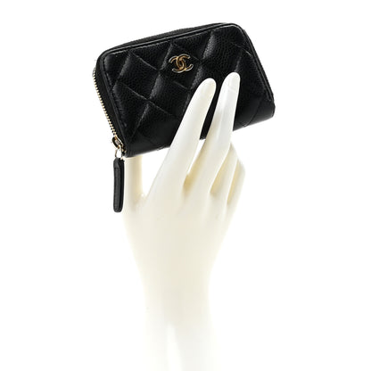 Chanel Caviar Quilted Zip Coin Purse Black 2 of 12