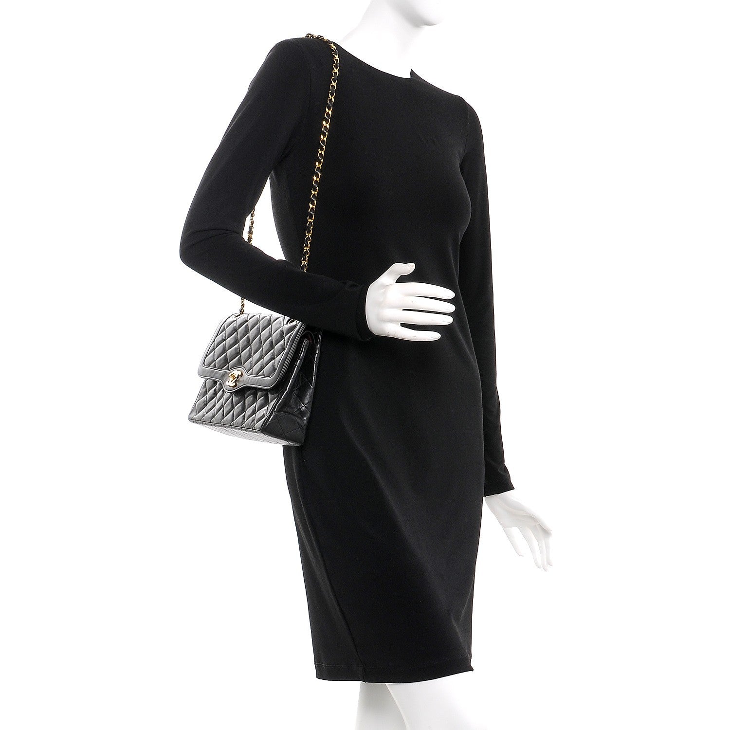 Chanel Lambskin Quilted Medium Double Flap Black 2 of 13