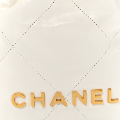 Chanel Shiny Calfskin Quilted Mini Chanel 22 White 8 of 11