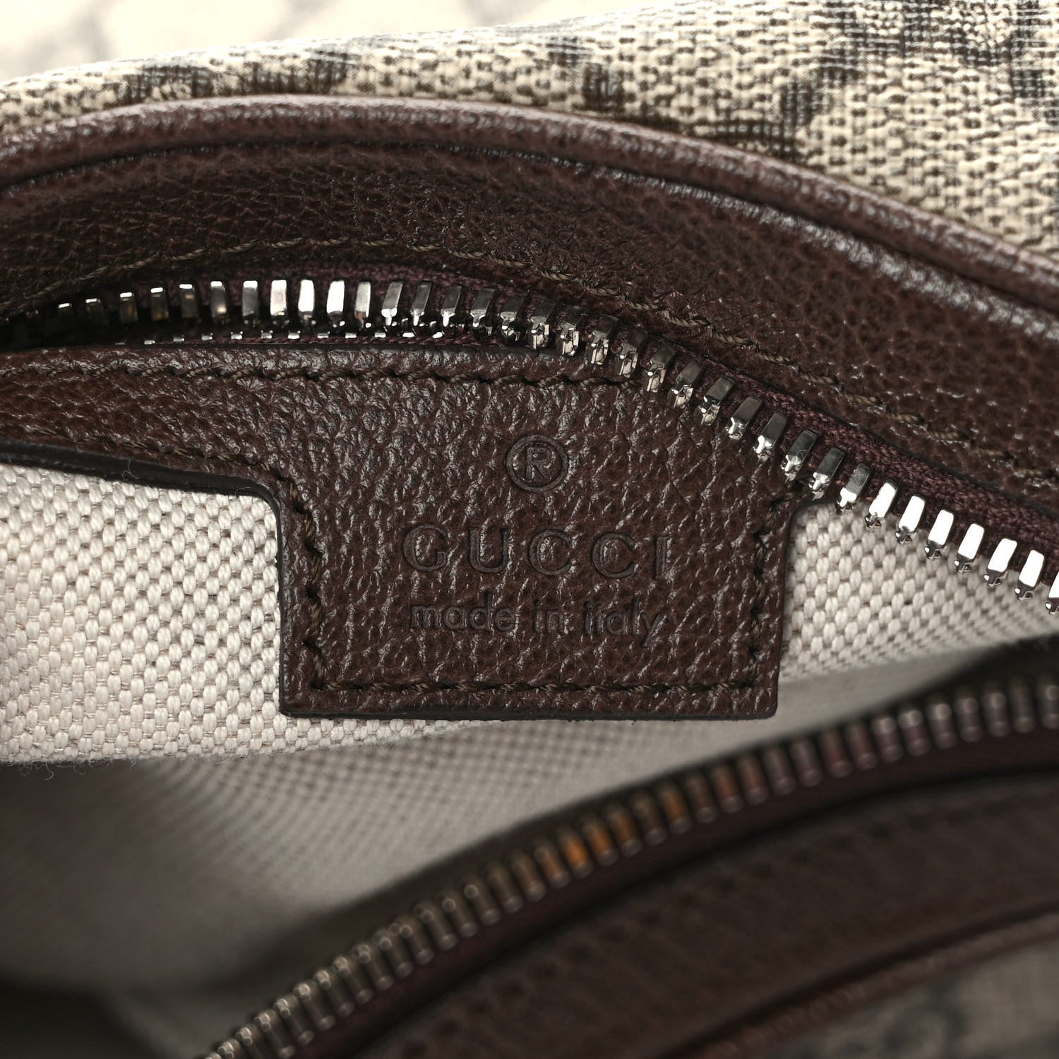 Gucci GG Supreme Monogram Textured Calfskin Web Large Attache Shoulder Bag Beige Ebony New Acero 6 of 8