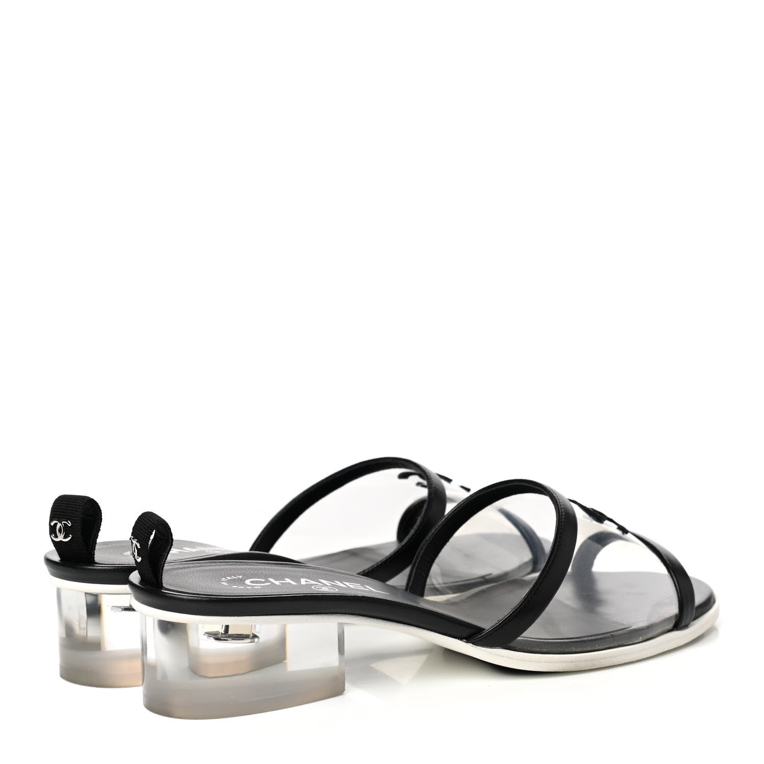 Chanel Lambskin PVC Mule 39.5 Transparent Black 4 of 8