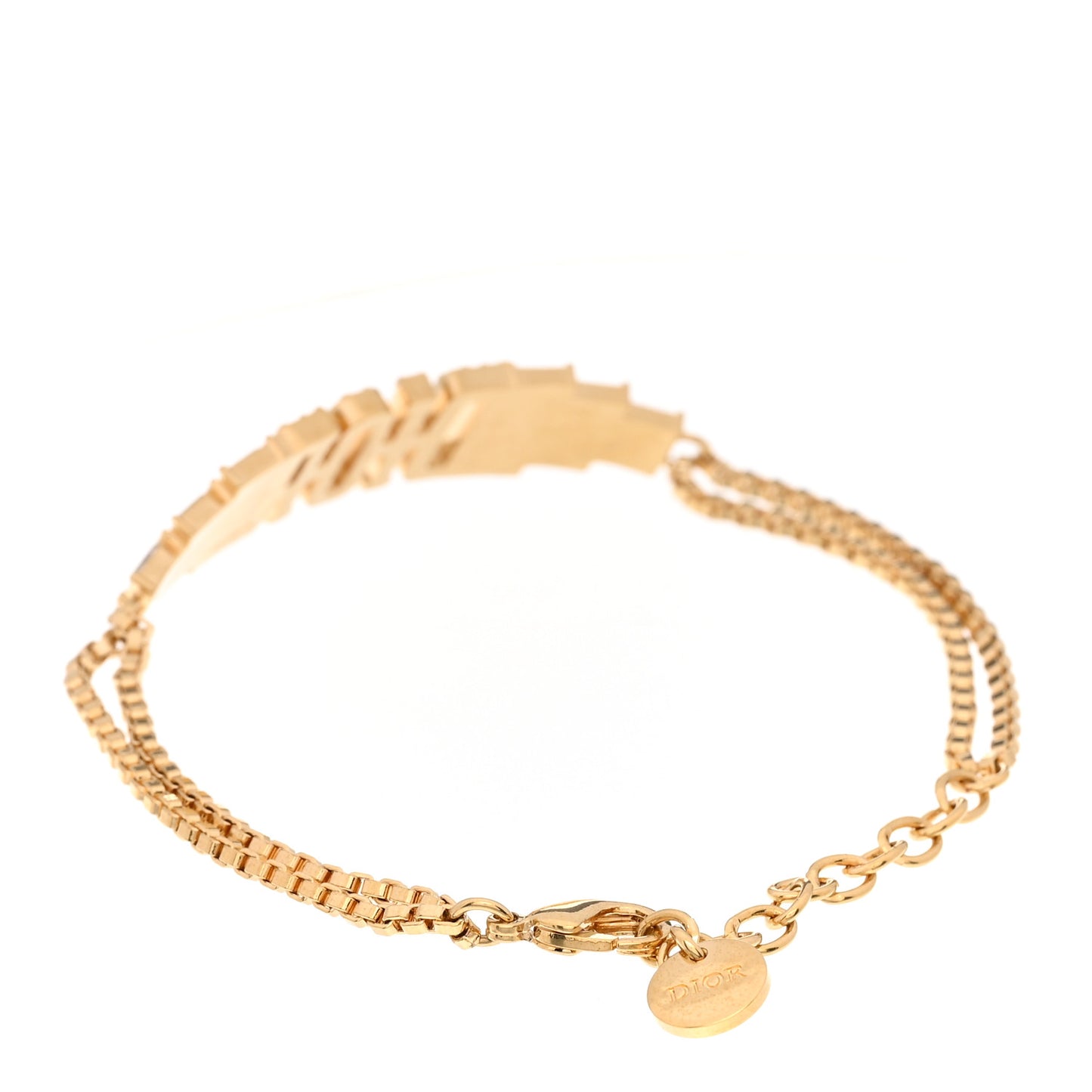 Crystal Metal Logo Bracelet Gold