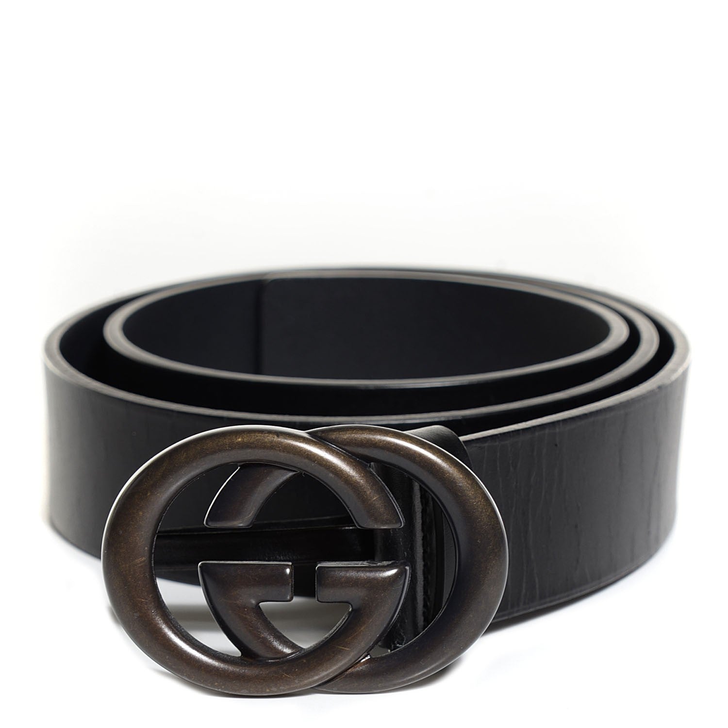 Gucci Calfskin Interlocking G Belt 100 40 Black 1 of 6