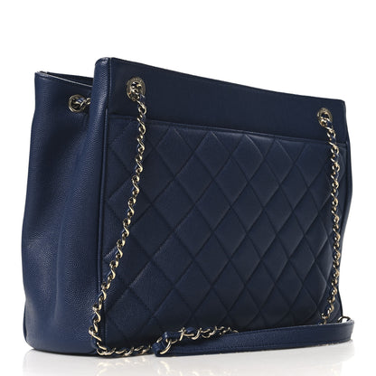 Chanel Caviar Quilted In Out Flap Shopping Tote Navy 3 of 10