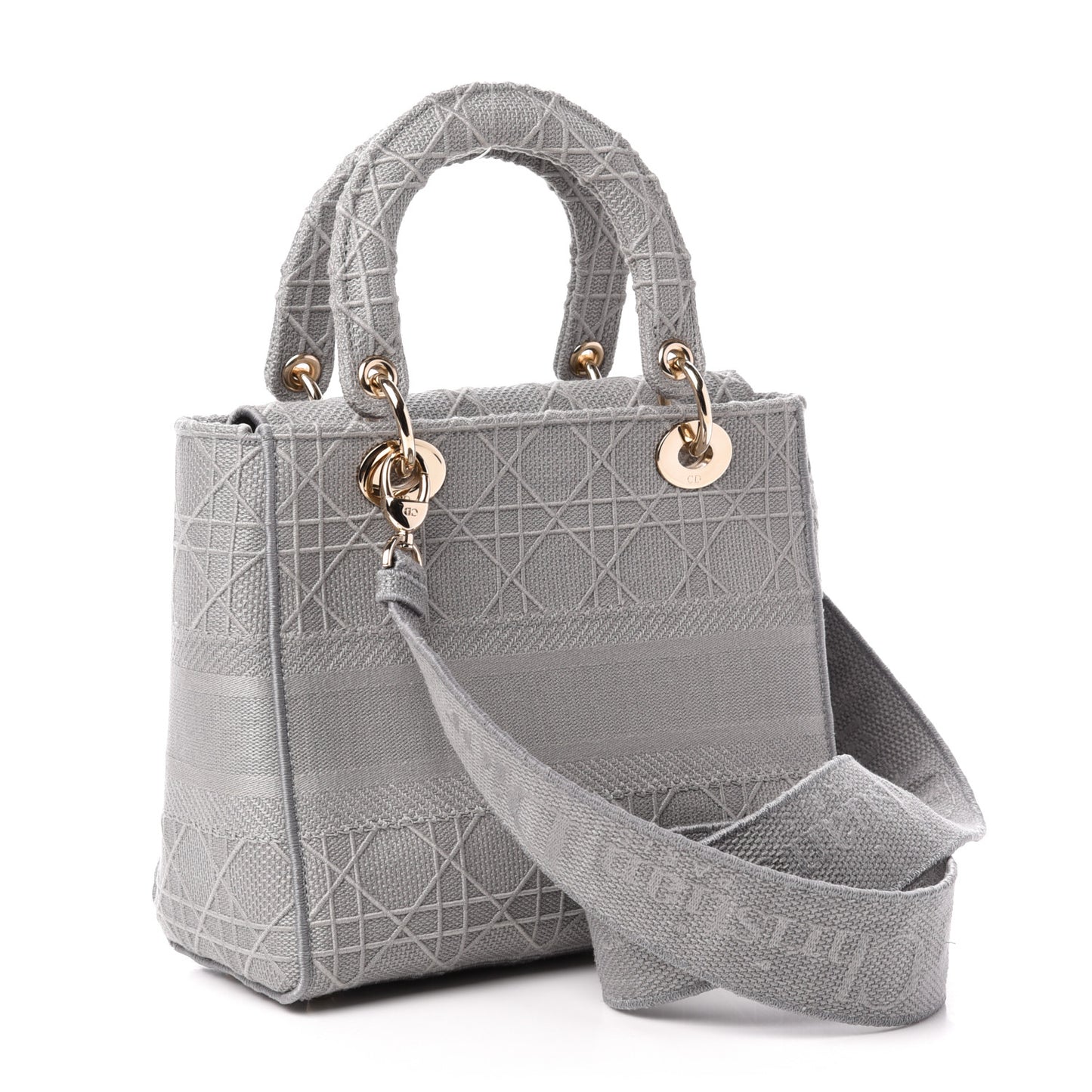 Canvas Embroidered Cannage Medium Lady D-Lite Gray