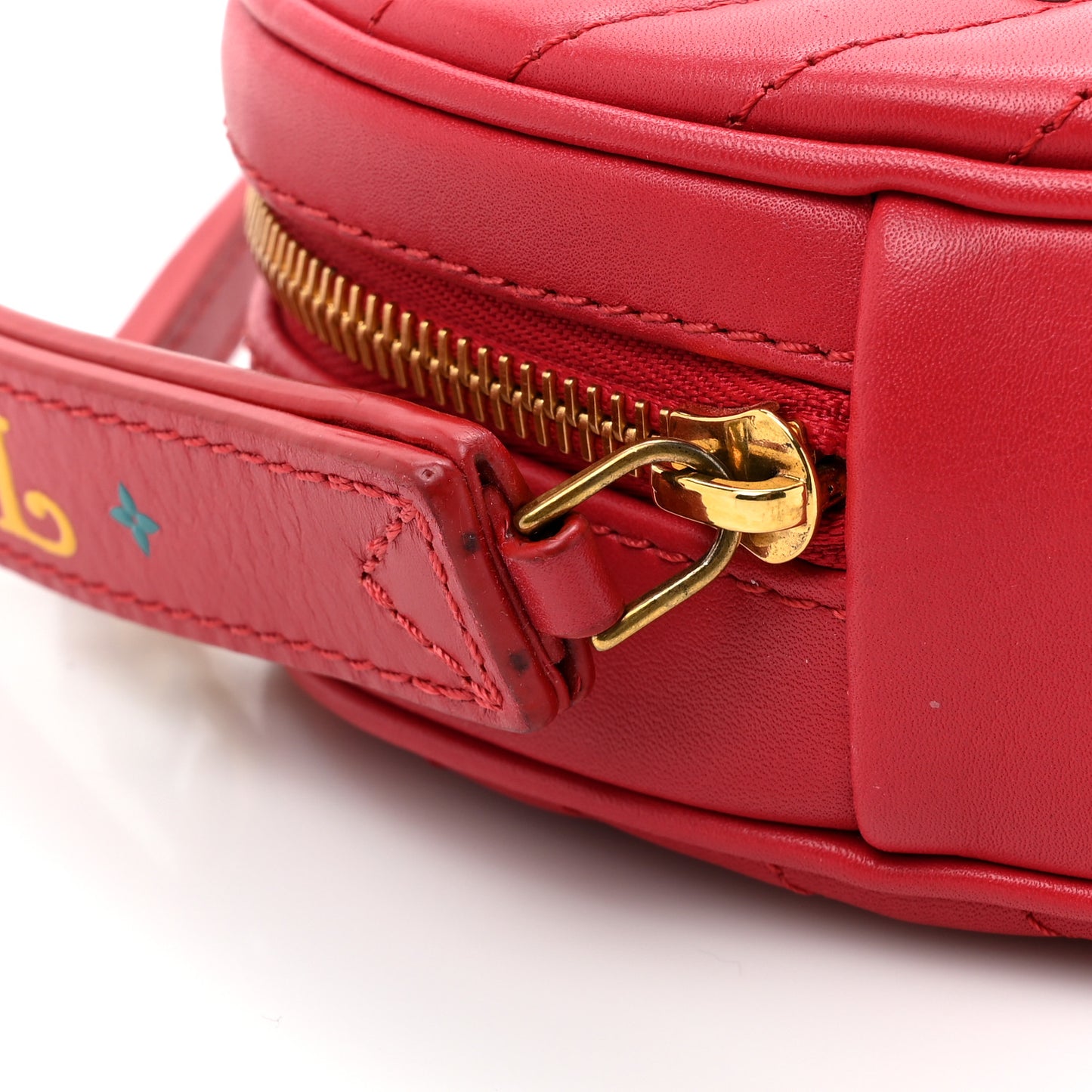 LOUIS VUITTON Calfskin Embellished New Wave Love Lock Heart Bag Ecarlate