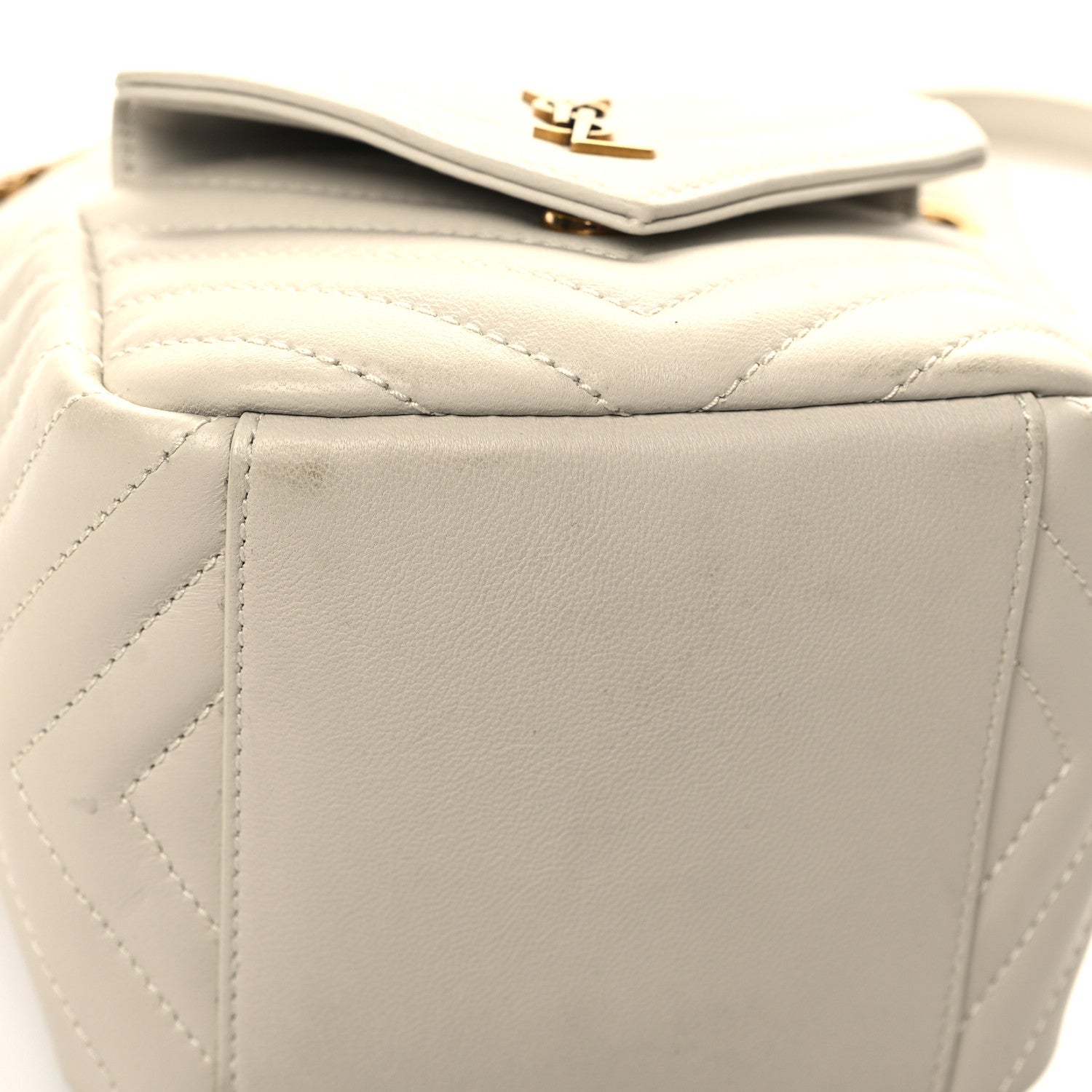 Saint Laurent Lambskin Matelasse Monogram Joe Nano Bucket Bag Blanc Vintage 11 of 13