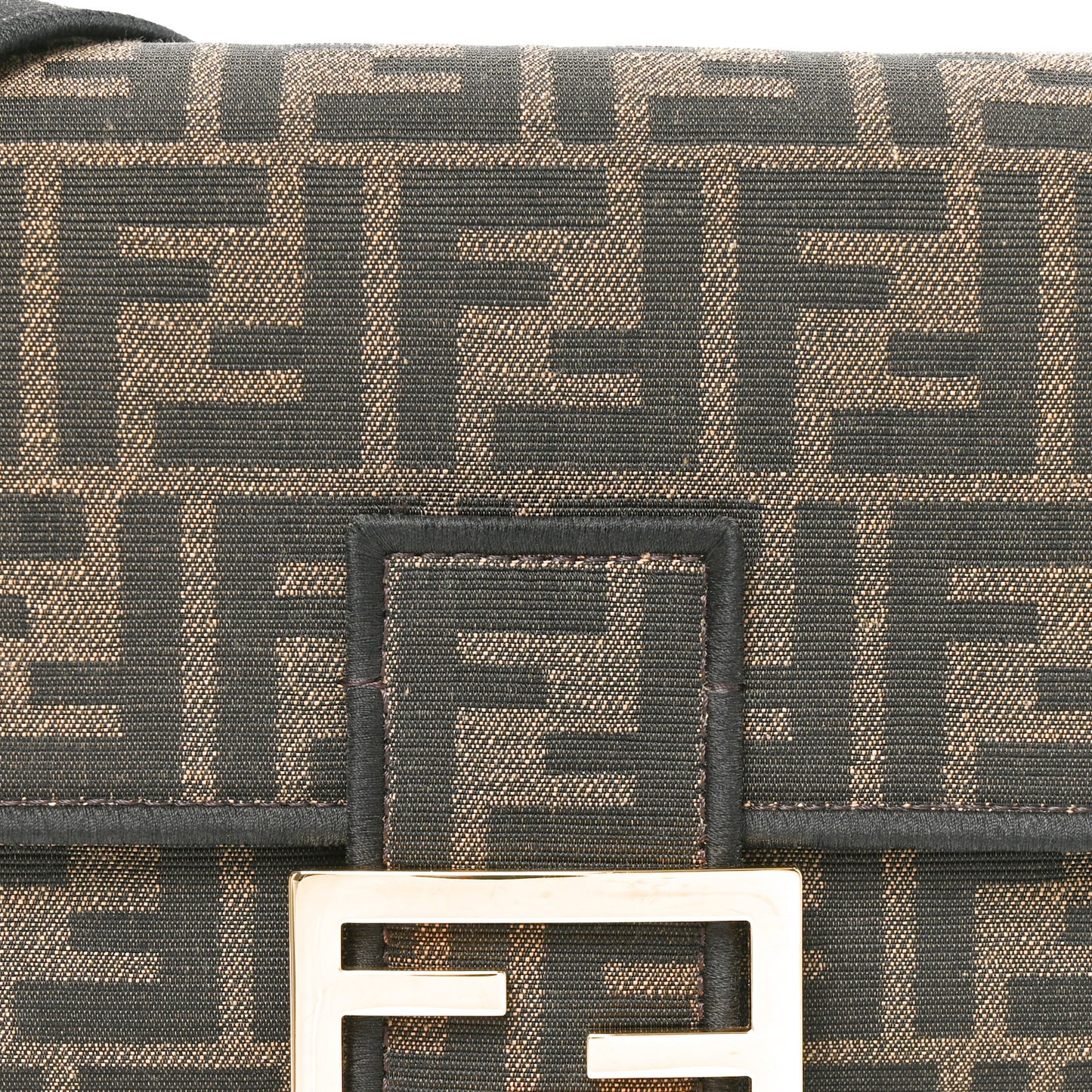 Fabric Jacquard FF 1974 Medium Baguette Tobacco Moro Black