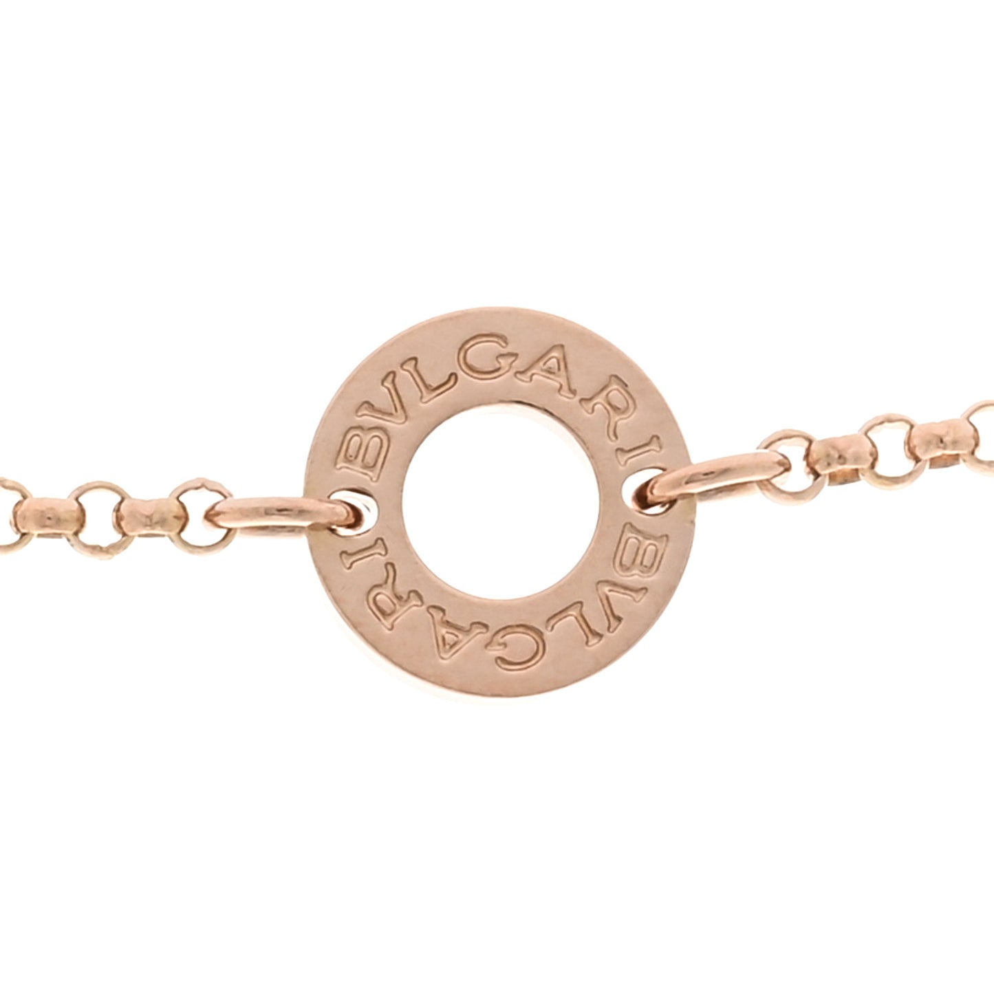 18K Rose Gold Diamond Small B.Zero1 Pave Pendant Necklace