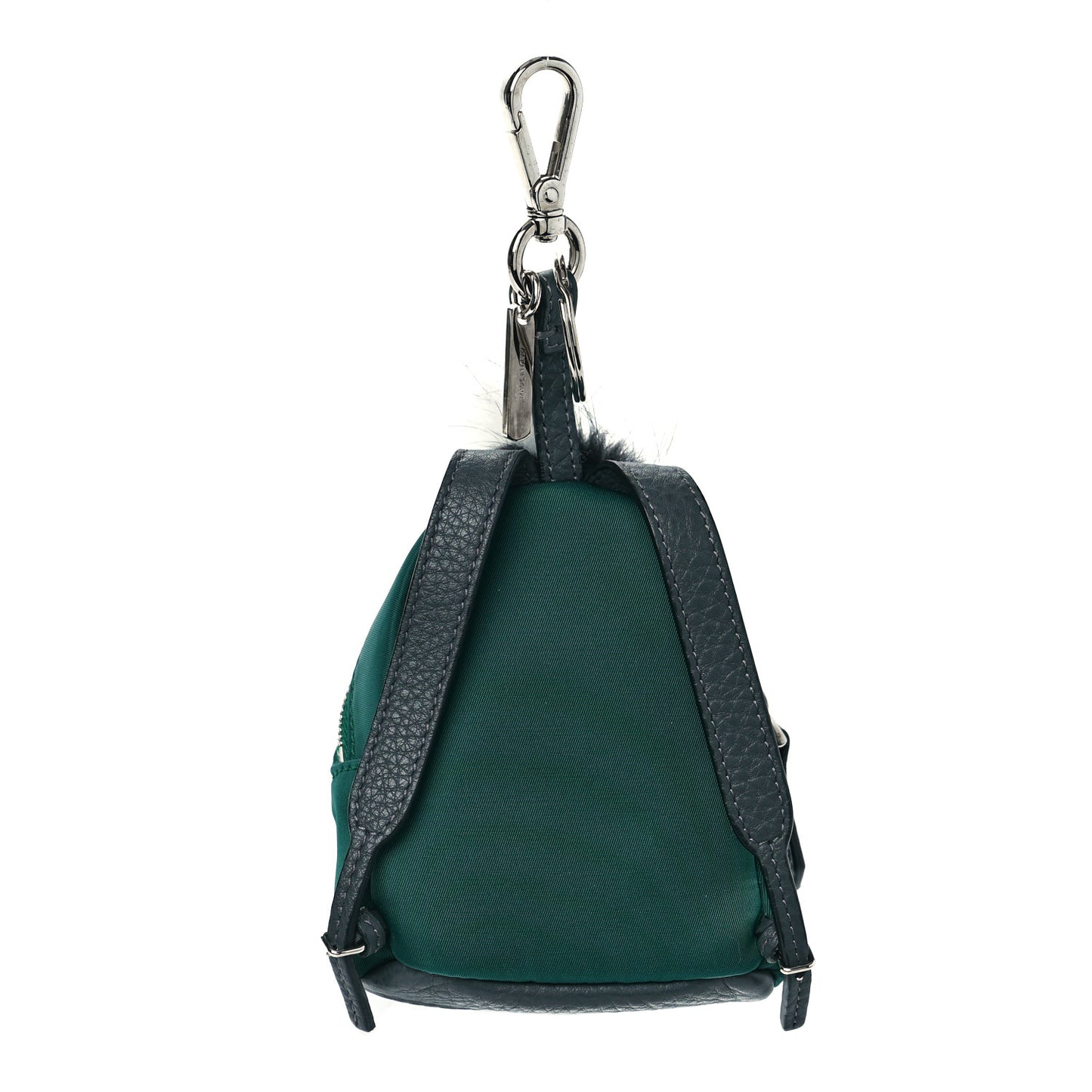 Nylon Cuoio Romano Nutria Fox Fur Monster Eyes Mini Backpack Charm Verde Bottiglia Asfalto Multicolor