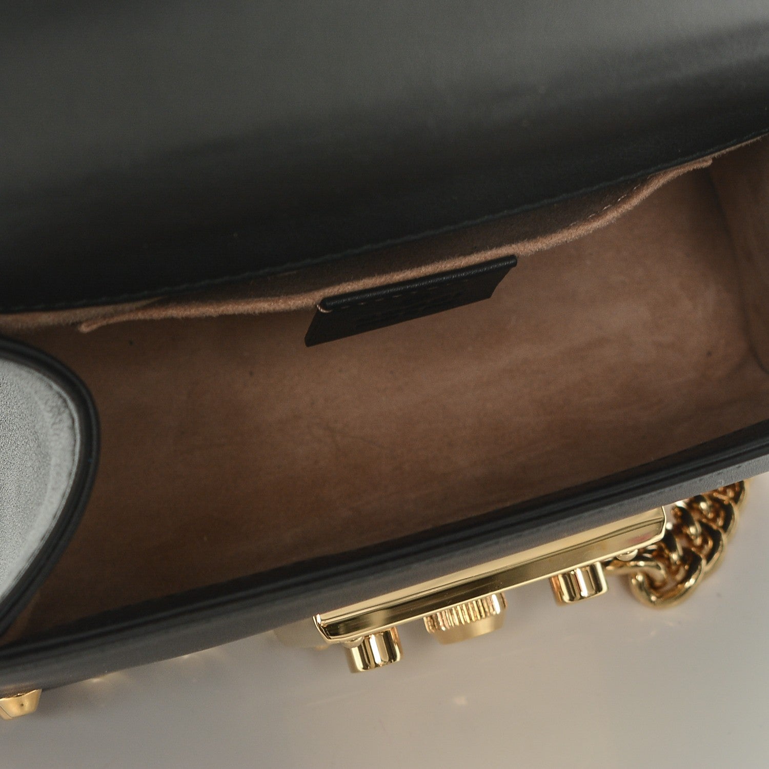 Gucci Calfskin Studded Small Padlock Shoulder Bag Black 5 of 6