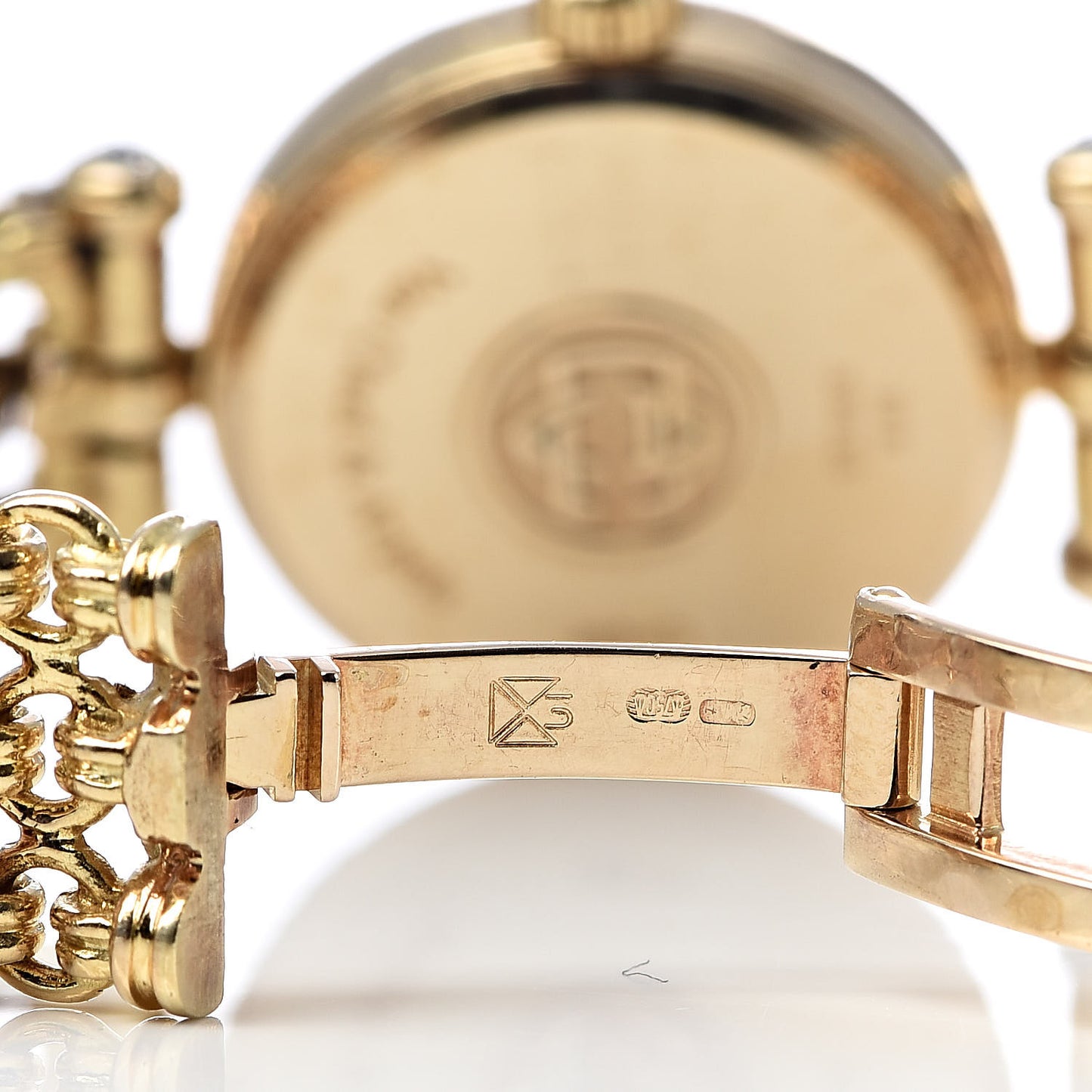 18K Yellow Gold Diamond Emerald 21mm Classic Quartz Watch