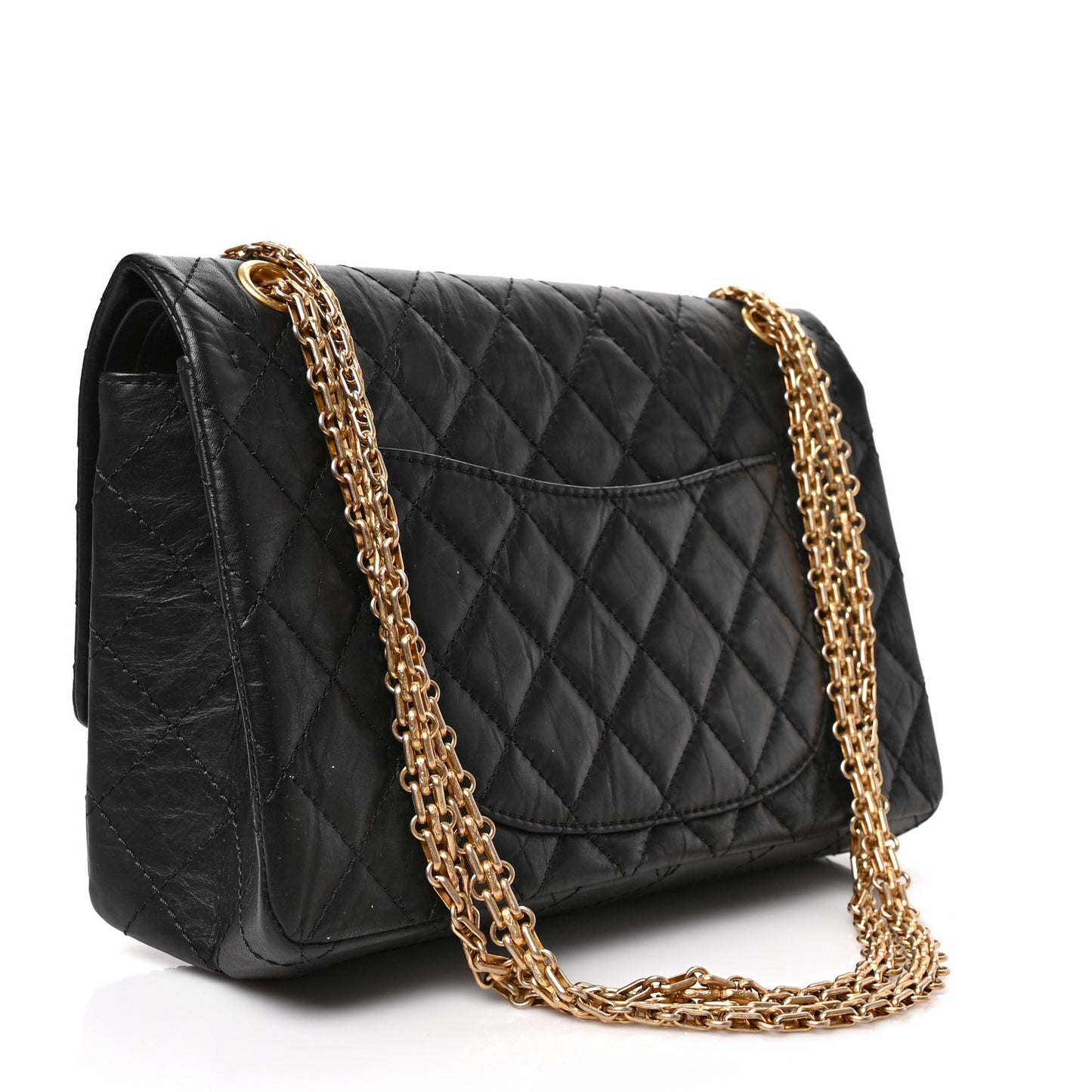 Aged Calfskin Quilted 2.55 Reissue 226 Flap Black