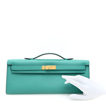 Hermes Swift Kelly Cut Clutch Pochette Vert Verone 2 of 11
