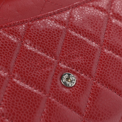 Chanel Caviar Quilted Travel Wallet Red 12 of 13